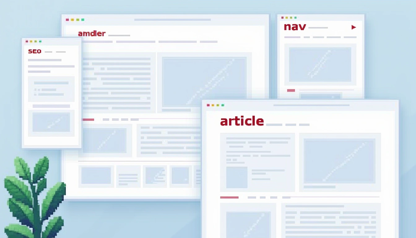 Ejemplo de HTML semántico para SEO, estructura web y IA